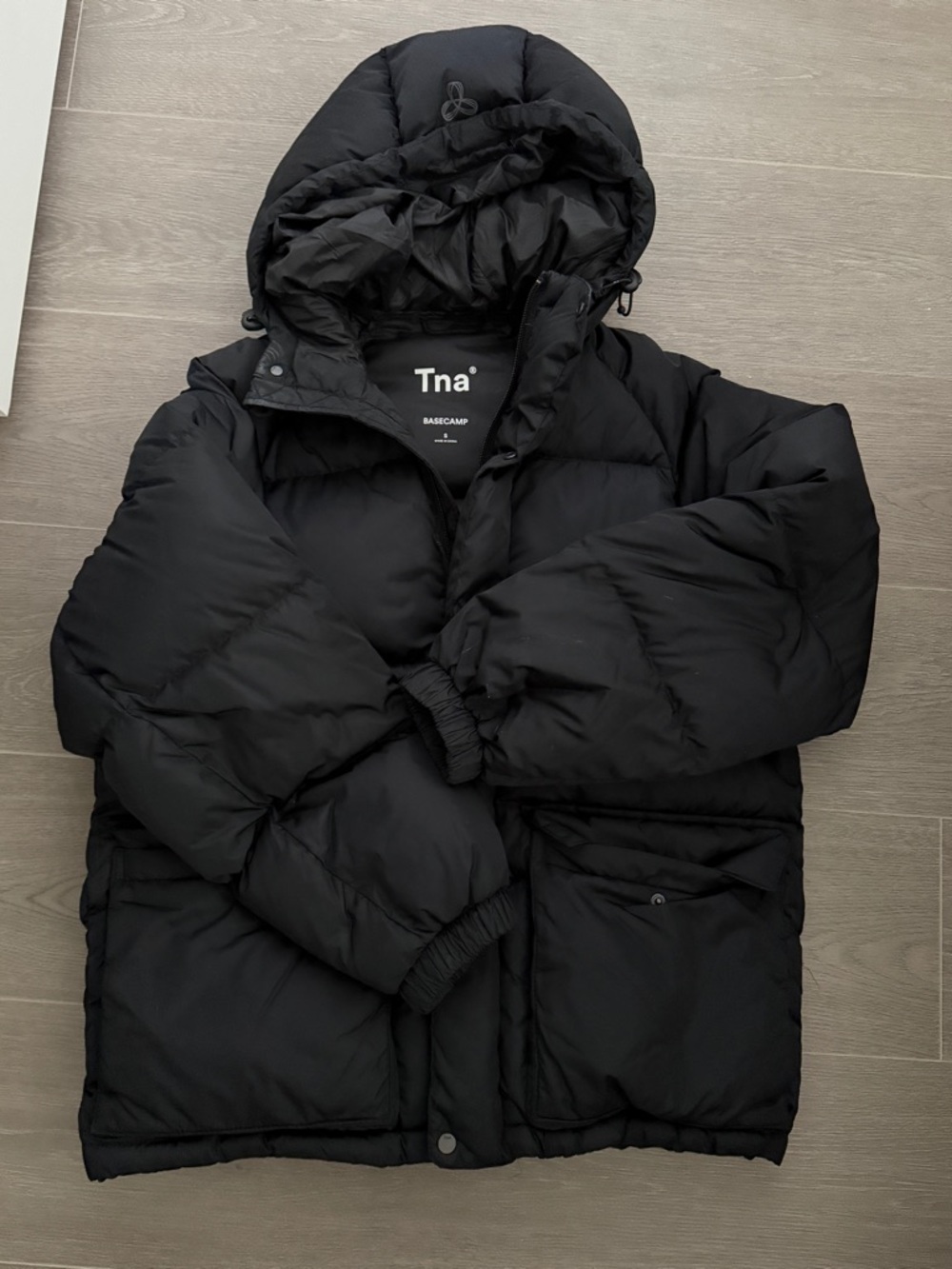 TNA Men's Black Hooded Puffer Coat